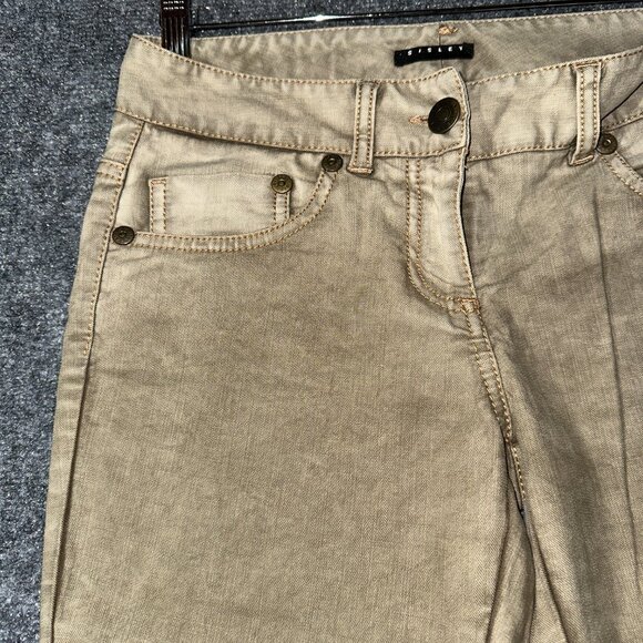 Sisley Jeans Womens 8  Skinny Khaki Cotton Stretch Flap Pockets Tapered Italy 38 - Picture 5 of 10